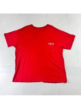 Yeti T Shirt Coolers 'Wildly Stronger' Pocket Short Sleeve Size XXL Red Y2K